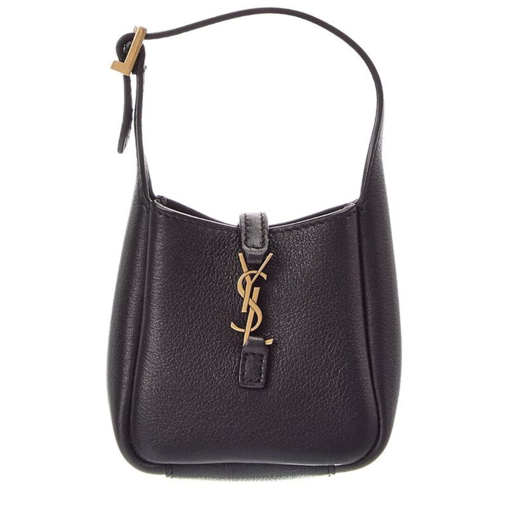 Saint Laurent Le 5 A 7 Micro Leather Hobo Bag, Black